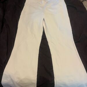 White Boot Cut Women's Pants - Flared Leg